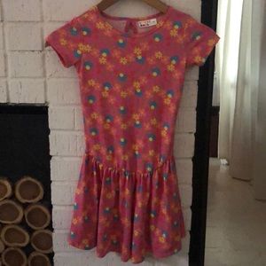 Pink dot dot smile dress with flowers